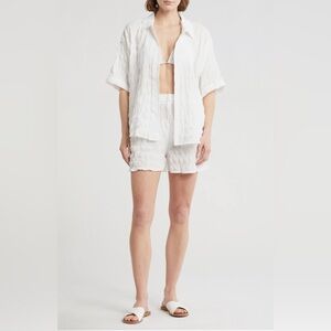 Crinkle Cover-Up Top & Shorts Set